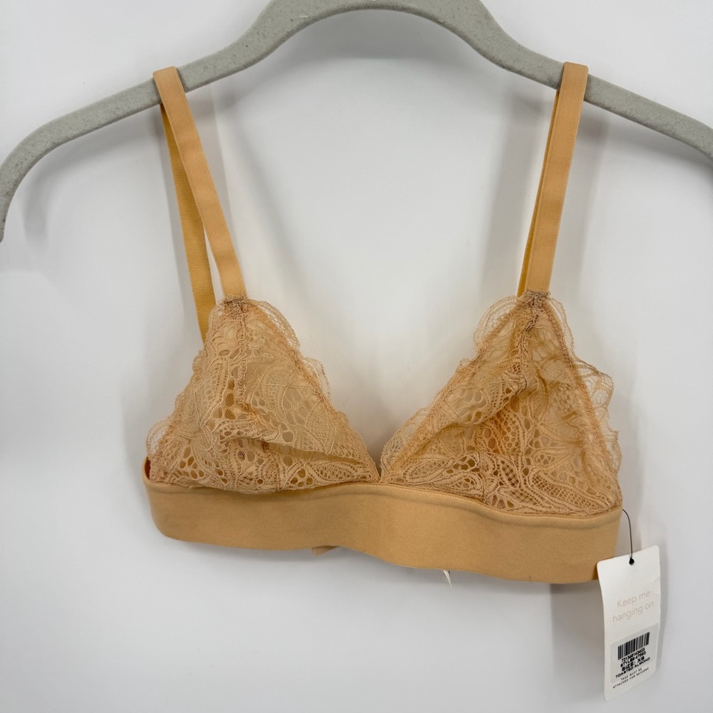 Lively The Long-Lined Lace Bralette in the color Toasted Almond sz XS‎